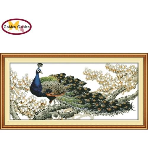 GG Peafowl animal needlework handmade crafts beautiful designs Chinese Peacocks cross stitch embroidery kits for home decoration
