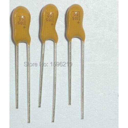 50pcs Tantalum capacitor 1uF 50V 105 Brand New 50V1uF DIP Radial