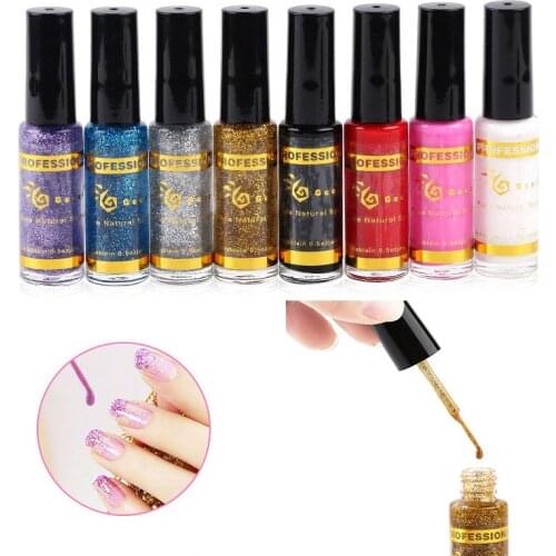 8ML) Pull Line Gel Nail Polish With Glitter Phototherapy Gel For DIY Painting Hook Line Manicure Special Nail Art Supplies #SOF