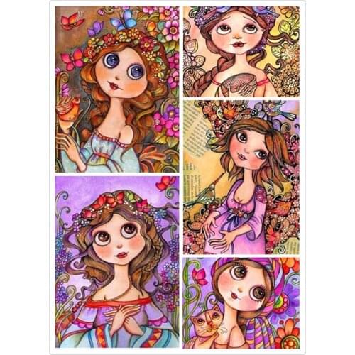 Full drilling DIY Diamond Painting Cartoon girl Diamond Embroidery Home Decoration Cross stitch Home Decoration birthday present