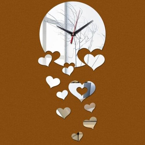 Big flowers Acrylic wall clock modern design luxury mirror Quartz clocks 3d rushed crystal watches Living Room