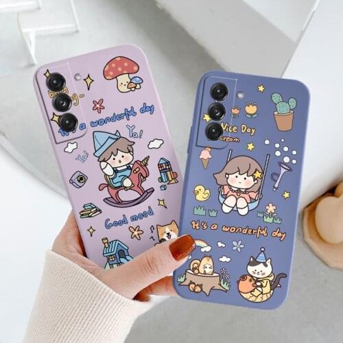 Boy At Play Liquid Silicone Case For Samsung Galaxy S21 S20 S10 Note 20 10 A72 A52 A42 A32 A71 Ultra Thin Soft Phone Cover Case