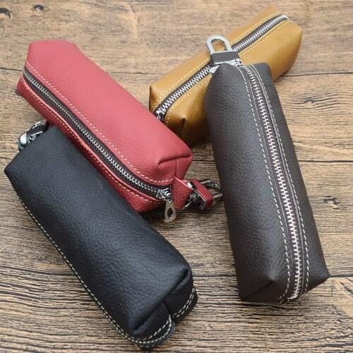 Hot sale car keys holder genuine leather coin purse for men Key Wallets Women housekeeper plus designer keys case with keyschain
