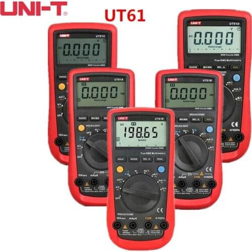 UNI-T UT61A UT61B UT61C UT61D UT61E True RMS Digital Multimeter/Analog Bar/Large Capacitance Measurement/Automatic Shutdown