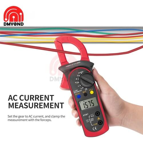 ST201 Digital Clamp Multimeter Transistor Capacitor Tester Automotive Electrical Capacitance Meters Ammeter Voltmeter