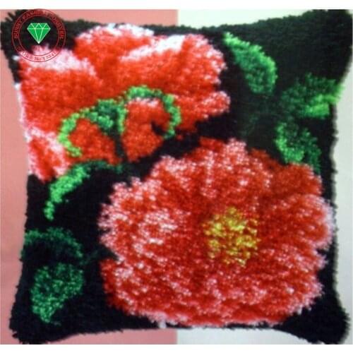 Flowers Pillow Needlework cushion Home Craft Diy pillowcase embroidery Patchwork Yarn carpet embroidery Stitch Thread embroidery