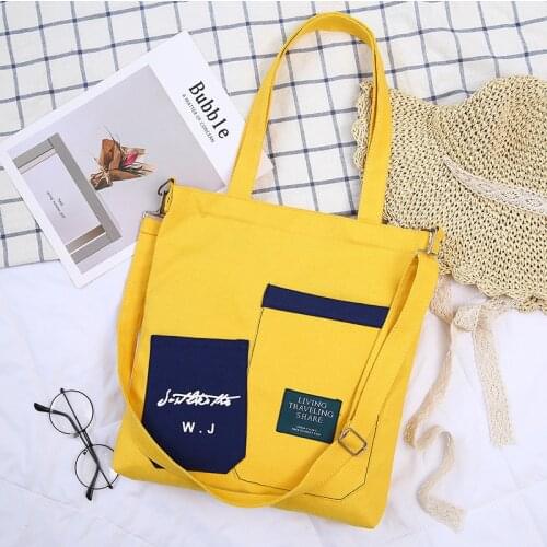 Canvas bag womens single shoulder Korean version of solid color student messenger bag multi-function handbag factory direct