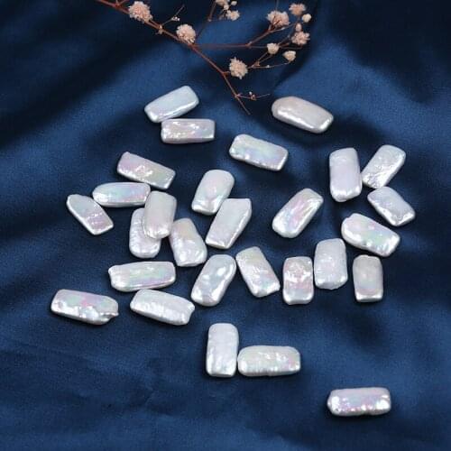 Good Jewelry Accessory Natural No Hole Rectangle Shape White Color Freshwater Pearl For Pendant Earrings