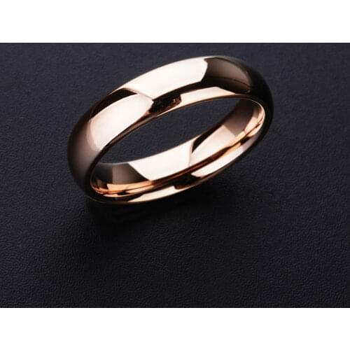 Rose Gold Plating Couple Tungsten Rings Dome Band Comfort Fit for Wedding, Free Shipping, Customized