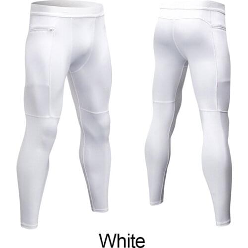 Compression Pants With Zipper Pocket Running Pants Men Training Fitness Sports Leggings Gym Jogging Pants Male Yoga Bottoms