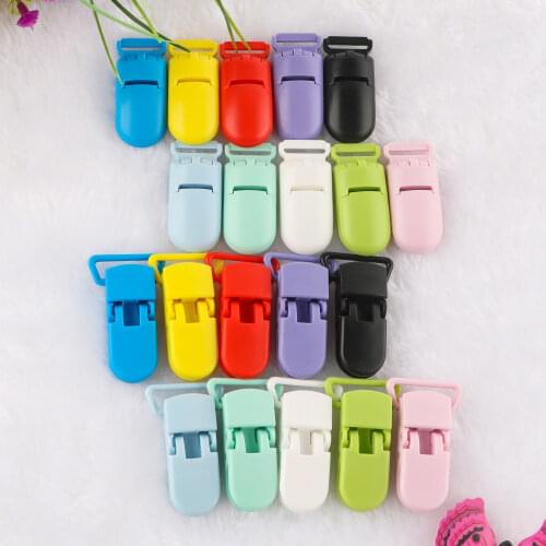 Kovict 20pcs Plastic Baby Multicolour Pacifier Clips Wholesale Soother Holder For DIY Pacifier Chain Clamp Accessories