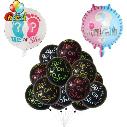 7/30pcs/lot 12 inch Gender Reveal latex balloons 18inch He Or She Boy Girl foil Balloon Party Decorations Supplies Baby Shower