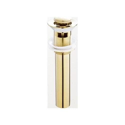 Small Cap Gold Ti-PVD Brass Bathroom Accessories / Bath Sink Lavatory Lav Vessel Pop Up Drain with / without Overflow (UP-T10GS)