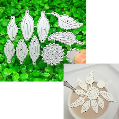 Metal cutting die is suitable for DIY scrapbook photo album 3D creative greeting card making embossing process flower leaf 2021