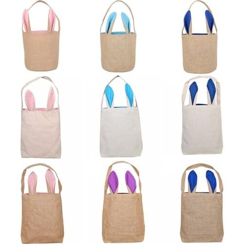 Lovely Easter Bunny Buckets Eggs Toy Handbags Rabbit Basket Creative Home Supplier For Kids Festival Gift Party Tote Decoration