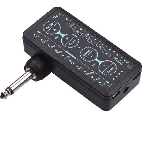 Muslady Multi-effects Guitar Headphone Amplifier Rechargeable Pocket Headphone Guitar Amp with 3.5mm Jack for Guitar Amplifier