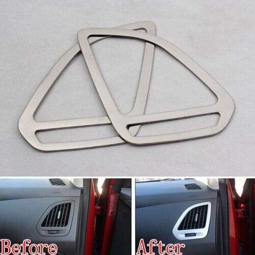 Stainless Auto Dashboard Air Condition Vent Outlet Cover Trim Frame Decoration for 2010-2014 Hyundai Tucson ix35 Car Styling
