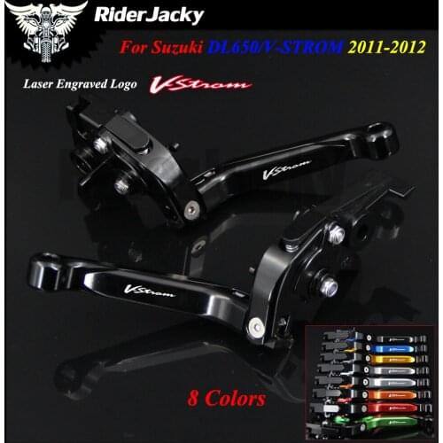 New Logo For Suzuki DL650/V-STROM VSTROM V STROM 2011-2012 Full Black CNC Motorcycle Accessories Adjustable Brake Clutch Lever