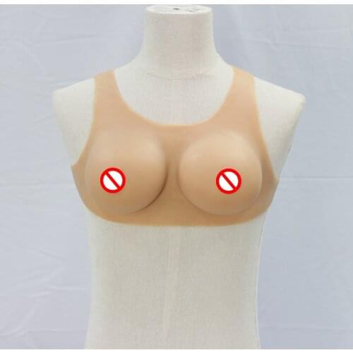 ONEFENG T-B1 Silicone Filling One-Piece Vest Style Silicone Breast B Cup for Cosplay Nude Ivory White Brown Light Brown Colors