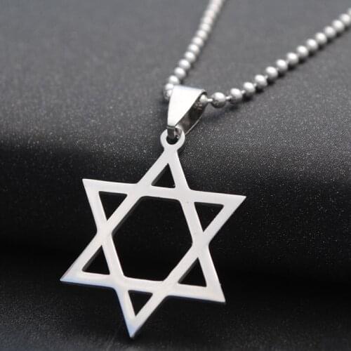 Classic Star of David Pendant necklace Solomon Seal Six-pointed Star Necklace Fashion stainless steel jewelry gift for men women