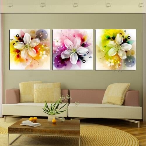 Print Canvas Wall Art Abstract Flower Decoration Art Oil Painting Modular Pictures on The Wall Canvas Prints No FrameHY90