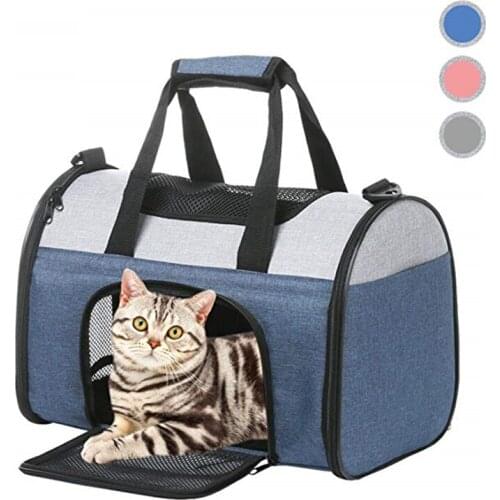 Dog Carrier Pet Contrast Stitching Messenger Backpack Comfortable Breathable Travel Bag for Small Dog Kitten Cat Handbag Chihuah
