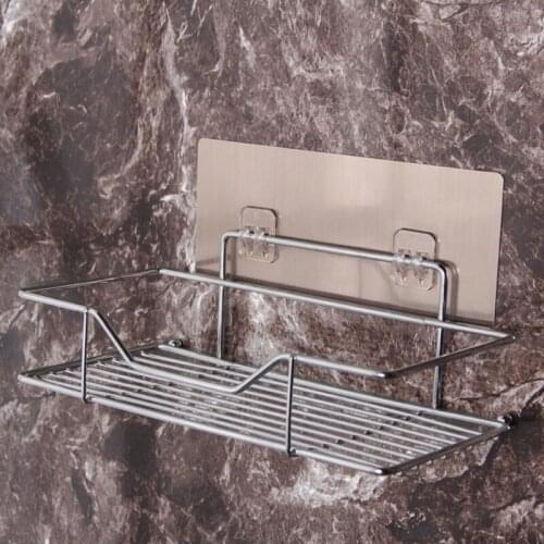 Stainless Steel Bath Shower Shelf Organizer Basket Bathroom Shelf Kitchen Wall Mounted Storage Rack