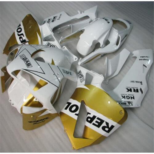 With gold white yellow black body for CBR600RR F5 03 04 CBR 600RR 03-04 2003 2004 CBR600 RR 2003 2004 fairing kit