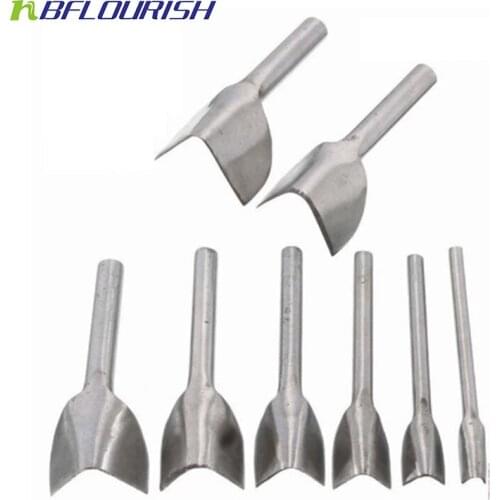 V-Shape Leather DIY Punching Handwork Tool Belt Round Fillet Shaped Punch with Tail Cut Steel Leather DIY Cutting 10-45mm