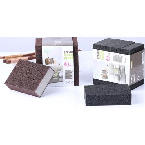 1/4 pcs Wonder life Emery Sponge Nano Melamine Pot Brush For Removing Rust Kitchen Tool Sponge Cleaning Brush Descaling Rub Pot