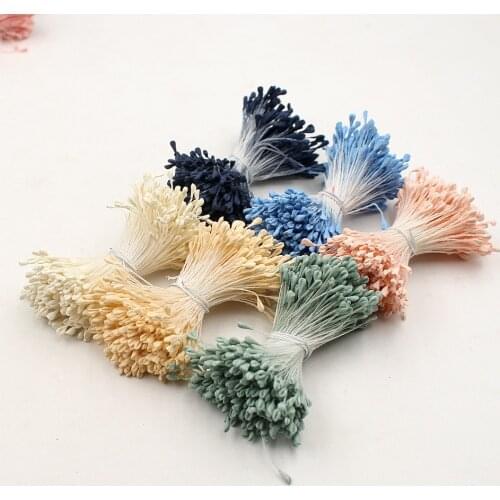1 bundle=(360PCS) Artificial flower double-headed matte stamens DIY craft card cake decoration flowers for home wedding party