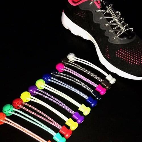 1Pair Reflective Elastic Shoelaces Stretching Lock Shoe Laces Brand No Tie Shoelace Outdoor Sneaker Lace Shoe accessories lacets