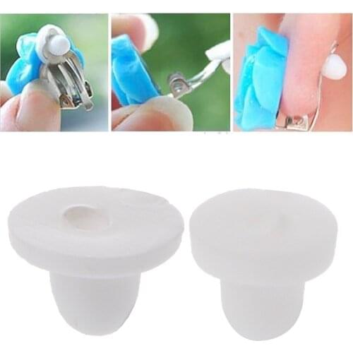 100PCS Anti-Pain Earring Back Pads Silicone Cushion for Clip on Earrings White