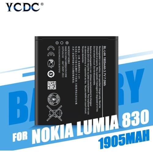1905mAh BL-L4A BLL4A Battery Lithium Polymer Mobile Phone Batteries For Microsoft Nokia Lumia 535 RM-1090 RM-1089 Dual 830