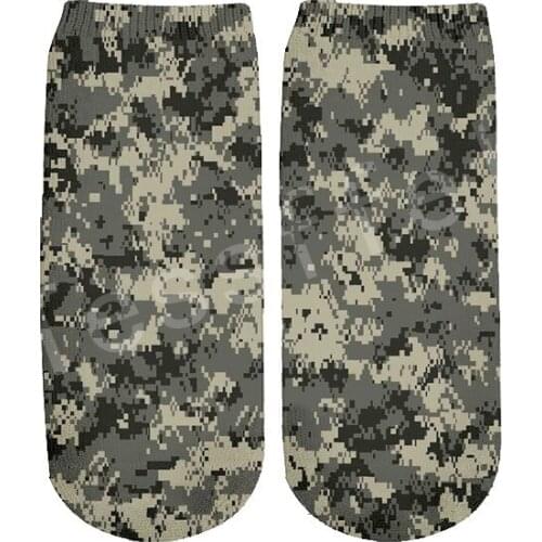 Tessffel Drop shipping Camo Hunter Soldier Colorful Fashion 3DPrint Women/men/boy/girl Harajuku casual short ankle socks Style-1