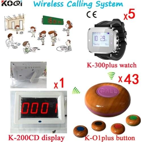 Wireless Waiter Calling System ; Guest Call Waiter To Order K-200CD+K-300plus-black+K-O1plus-purple