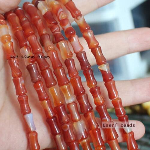 6X9mm Natural Red Agates Bamboo Shape Beads ,For DIY Jewelry Making