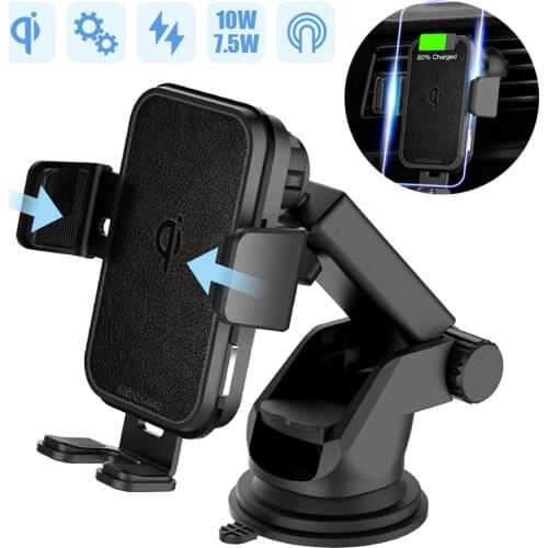 2 In 1 Fast Wireless Car Charger For Iphone XS Samsung S10 QI 10W Wireless Charger Car Air Vent Dashbord Mobile Phone Holder