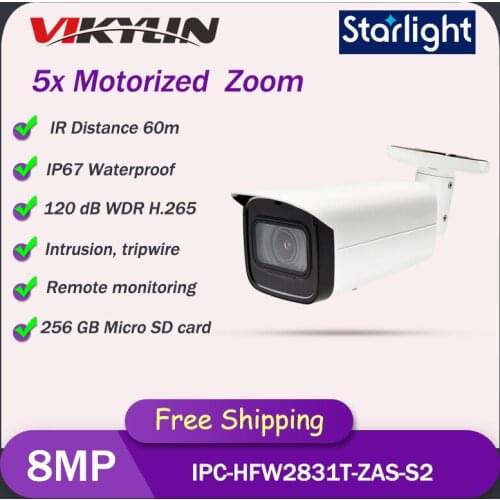DH OEM IP Camera 8MP 4K 5X Zoom camera Starlight POE SD Card Slot Audio Alarm H.265+ 60M IR IVS IPC