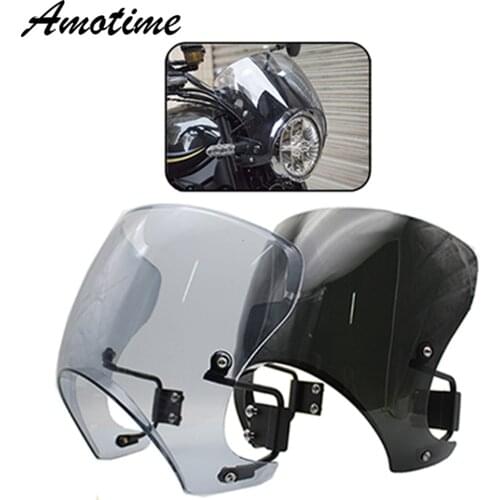For Kawasaki Z900RS 2018 2019 Motorcycle Windshield Windscreen Cafe Racer Fairing Waterproof Wind Deflectors Protector Smoke