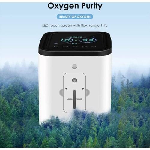 1-7L/min Oxygen Concentrator Machine Generator Portable Oxygen Making Machine Without Battery Air Purifier AC 220V/110V EC