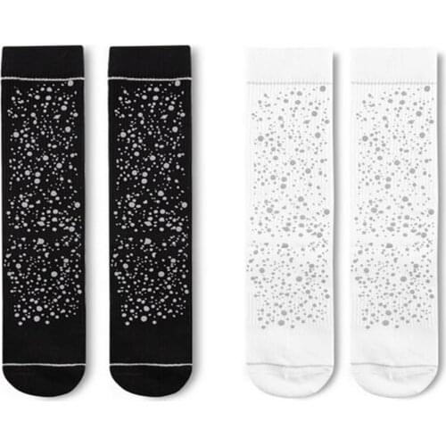 Cotton Crew Socks Sports Workout Training Socks Reflective Boot Socks For Women Men