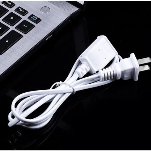 4.5m AC Power Cord White Line Cables Wire Two-pin US Plug Cable Extension