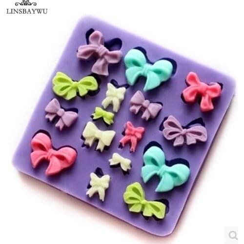 LINSBAYWU Hot Sale Silicone forms Fondant Decorating Bowknot Modelling Cake Mold Chocolate Mould Baking Tools