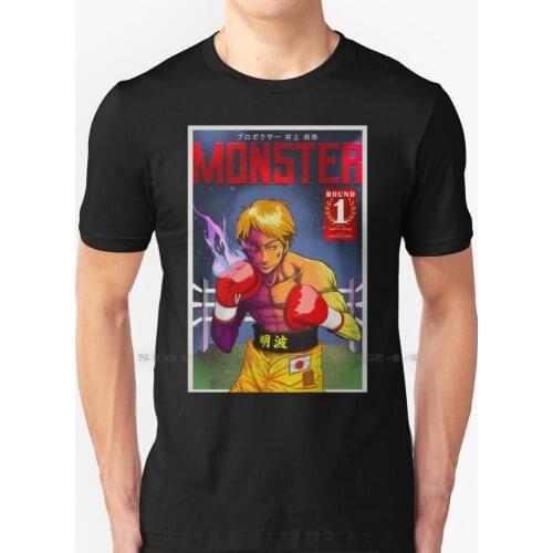Monster Manga Cover T Shirt 100% Pure Cotton Naoya Inoue Monster Boxing Boxer Fighter Manga Cover Japanese Hansoloski Anime
