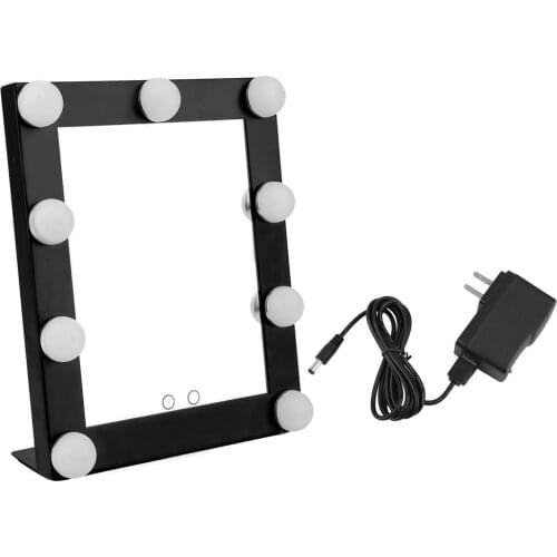 Vanity Tabletops Lighted Makeup Mirror With 9 LED Bulb Lights Dimmer Beauty Cosmetic Mirror Portable Touch Screen Mirrors Tool