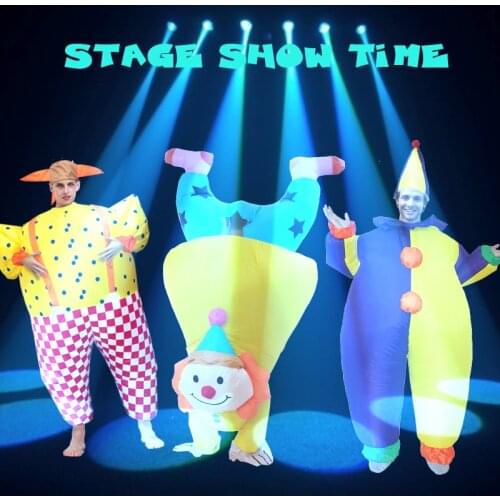 2020 New Inflatable Christmas Costume Adult Clown Plaid Headstand Blow Up Fancy Dress Party Cosplay Costumes For Men Women