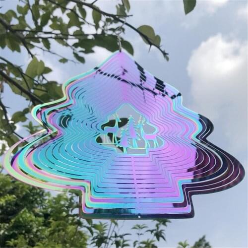 New Wind Chimes Metal Wind Spinner- 3D Home Wall Hanging Decor Protection Gift Colorful Outdoor Garden Decoration