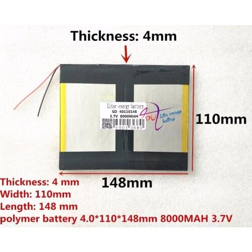 Original Li-ion Battery 3.7v 8000mAH(Approx) for N10 A10 Dual Core 3G Tablet PC 40*110*148mm
