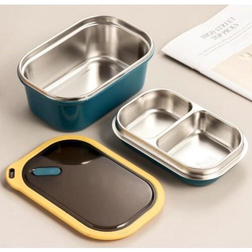 Portable Stainless Steel Student Compartment Sealed Lunch Box Food Container